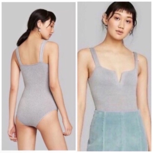 Wild Fable Silver Metallic Bodysuit - Picture 1 of 8